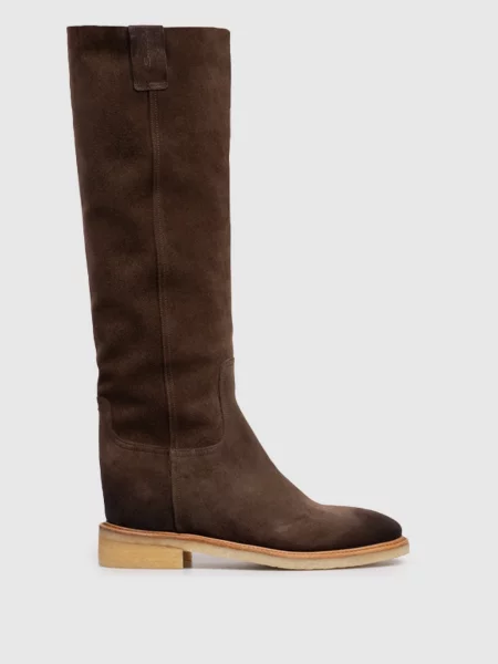 Замшевые сапоги Santoni коричневые