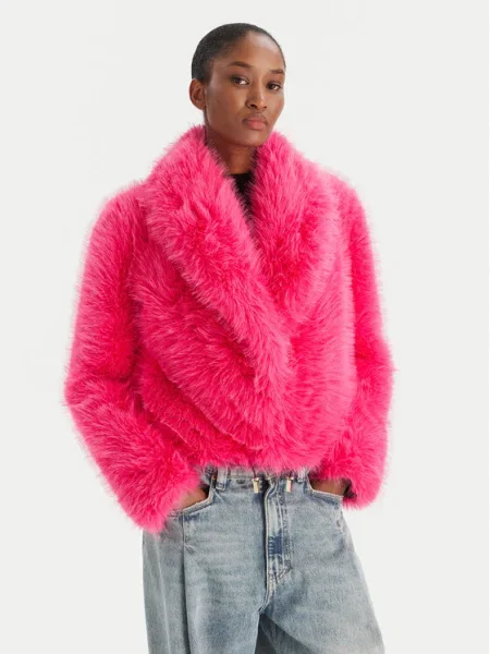 Palton de blană Yes London roz