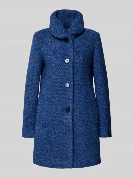 Kurtka z mieszanki żywej wełny z wpuszczanymi model ‘SOFIA’ Milo Coats niebieska