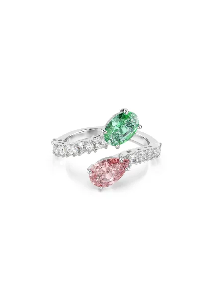 Swarovski Prstan / staro roza / srebrna zelena