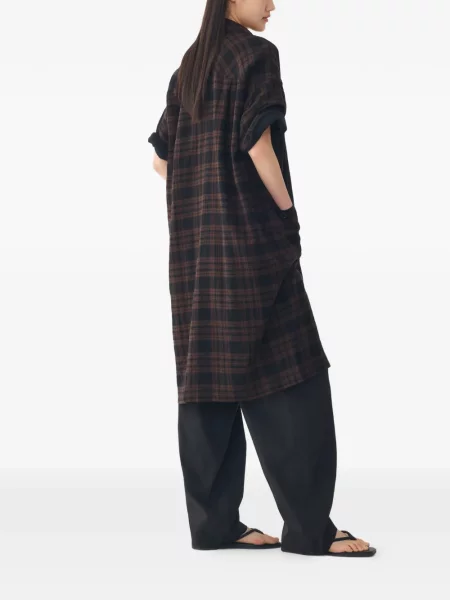 Scurt rochie midi Tomboy în carouri maro