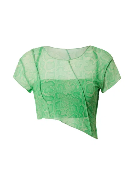 VIERVIER Tricou Sena ecru / jad verde