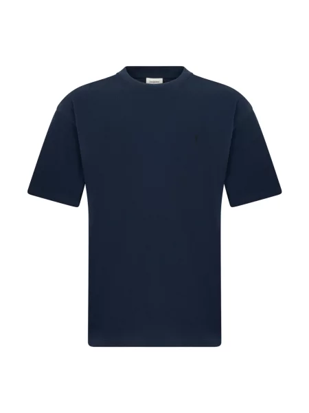 Koszulka Saint Laurent z logo niebieska