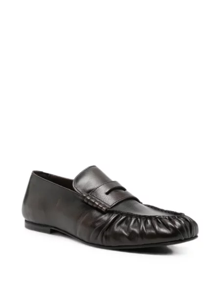 Pantofi loafer Alohas din piele cu volane maro