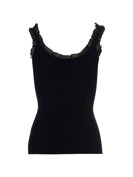 Top Elisabetta Franchi din dantelă negru
