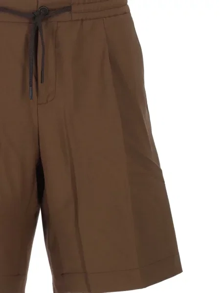 Pantaloni scurți Hosio cu cordon maro