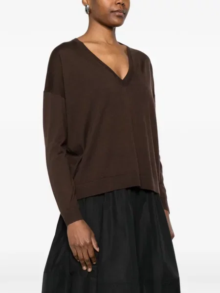 Džemper Co s V-izrezom smeđa