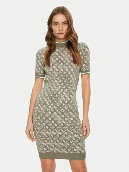 Pletena obleka Guess bela