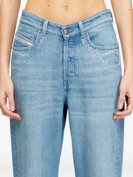 Blugi Diesel cu broderie albastru