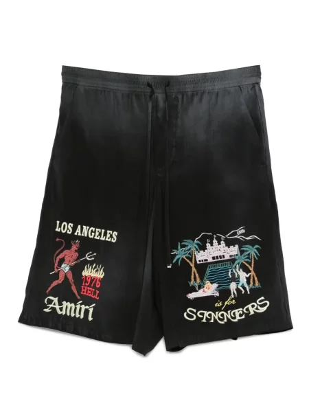 Kraťasy Amiri s výšivkou černé