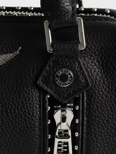 Кожаная сумка Zadig&voltaire с шипами черная