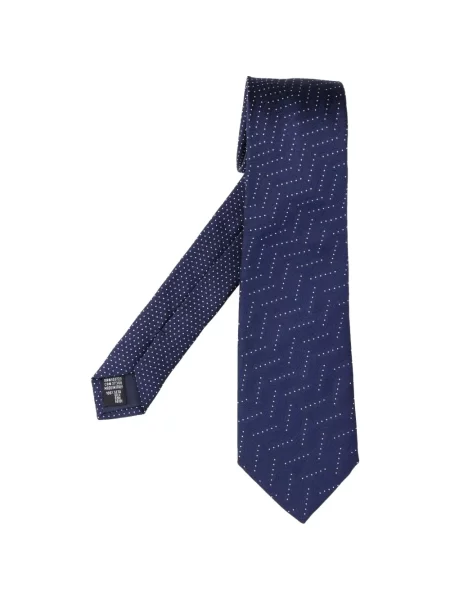 Cravată Giorgio Armani de mătase cu imprimeu geometric albastru
