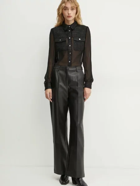 Классическая ошейниковый рубашка Morgan черная