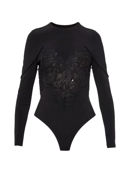 Body Nissa din dantelă negru