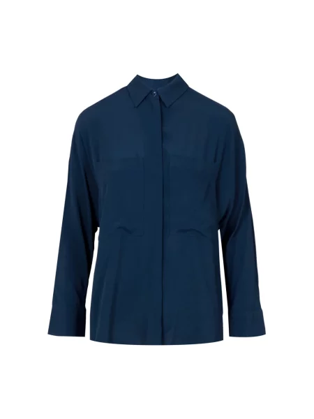 Koszula Semicouture z krepy niebieska