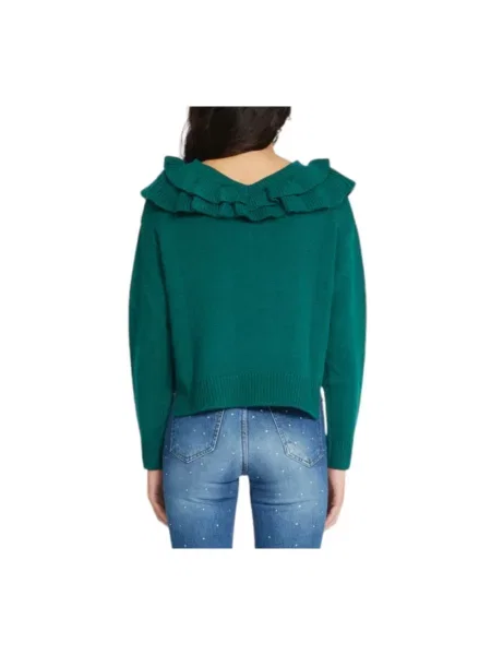 Sweter Silvian Heach w kwiatki biznesowy zielony
