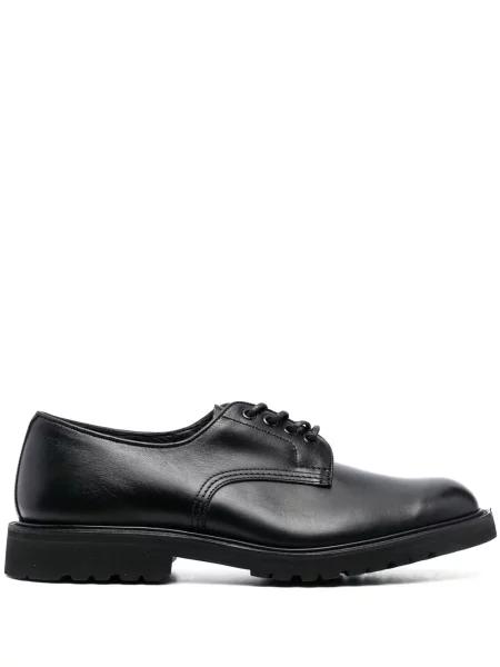 Pantofi derby Tricker's cu șireturi din piele negru