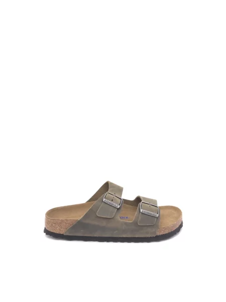 Klapki BIRKENSTOCK Arizona SFB LEOI Narrow faded khaki brązowe
