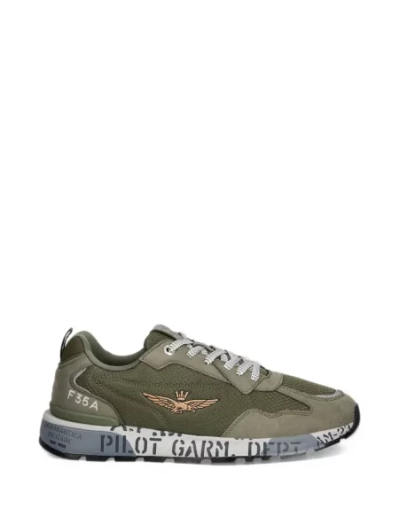 Sneakers Aeronautica Militare με αυτόγραφο πράσινο