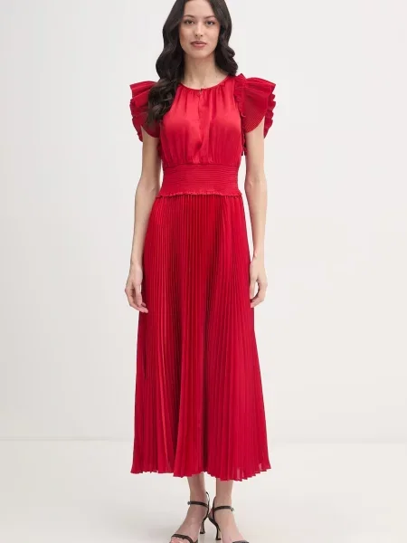 Joop! sukienka plisowana czerwona