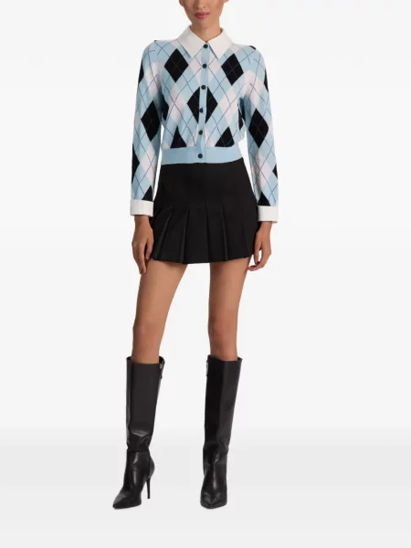 Cardigan Alice + Olivia de lână cu model argyle albastru