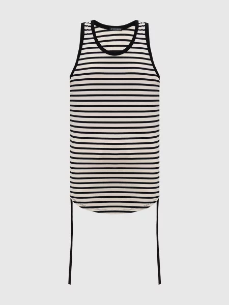 Майка Mara кольору айворі в смужку Ann Demeulemeester бежева