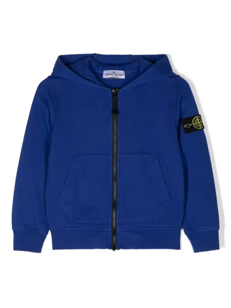 Bluza z kapturem dziecięca Stone Island niebieska