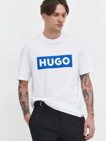 HUGO Blue tričko Nico bílé