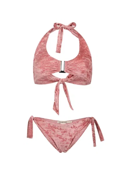 Βελούδινος μπικίνι Paramidonna με halter λαιμόκοψη ροζ
