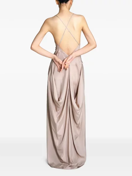 Rochie maxi Yangkehan drapată roz