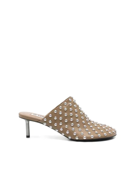 Klapki mules Jil Sander zielone