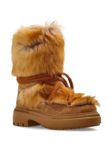 Sneakerși Fendi din piele maro
