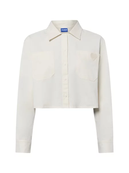 HUGO BLUE bluzka koszulowa Edia_B Kobiety jednolity 38 biały