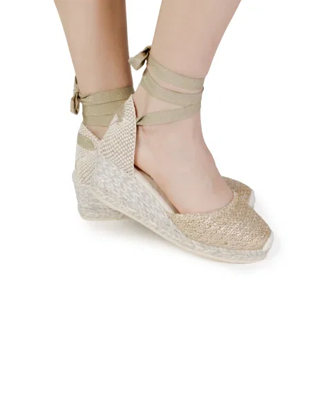 Espadrile Espadrilles cu șireturi cu platformă alb