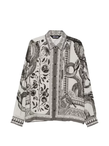 Lung cămașă Just Cavalli cu imagine gri