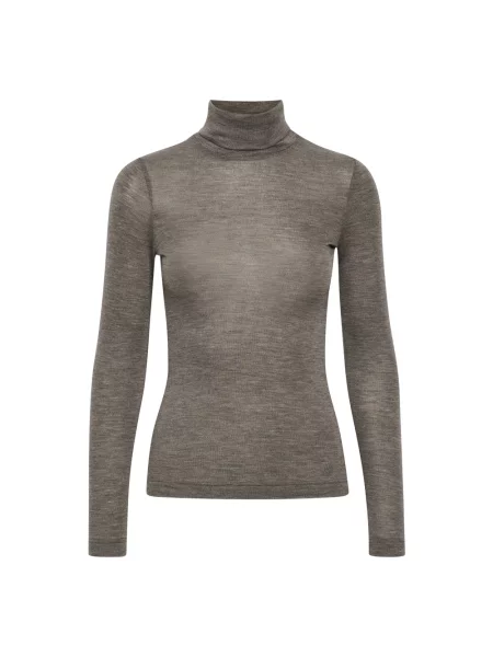 Sweter z golfem Inwear w kolorze melanż do golfa brązowy
