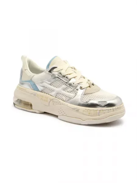 Premiata Sneakers tornacipő DRAKED bőr hozzáadásával fehér
