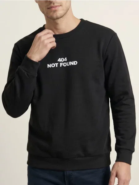 Sinsay Crewneck mikina s nápisem černá