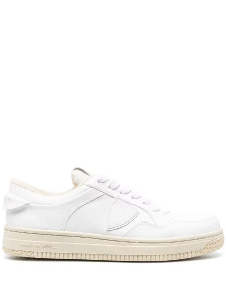 Sneakerși Philippe Model Paris cu șireturi din dantelă alb