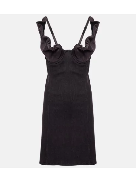 Sukienka jeansowa Y/project z falbankami czarna