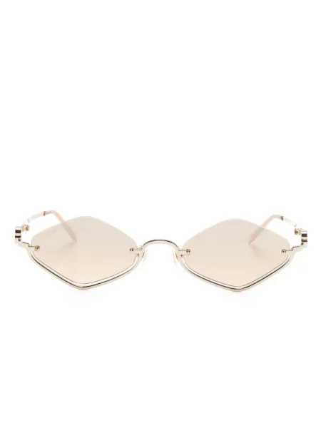 Ochelari de soare Gucci Eyewear cu imprimeu geometric auriu
