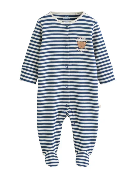 Next Pijamale bleumarin / maro alb