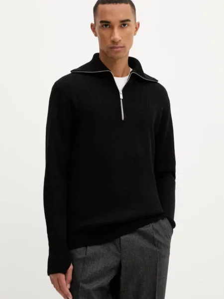 Vuneni pulover BARENA VENEZIA Knitwear Batigia za muškarce tople crna