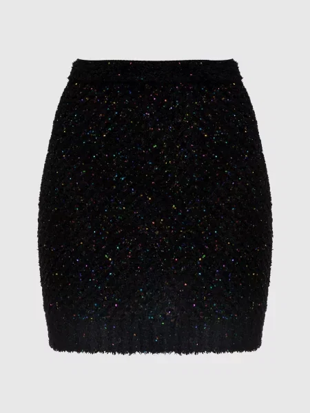 Юбка Balmain с пайетками черная