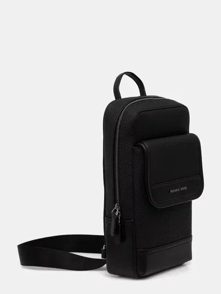 Michael Kors rucsac pentru bărbați din piele HUDSON negru