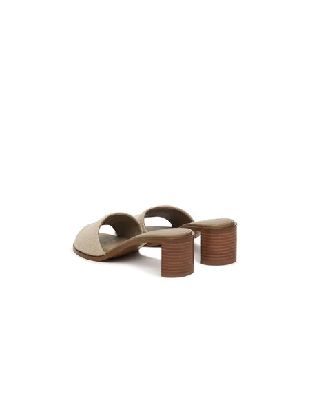 Natikače Calvin Klein Block Heel Sandal Aop bež