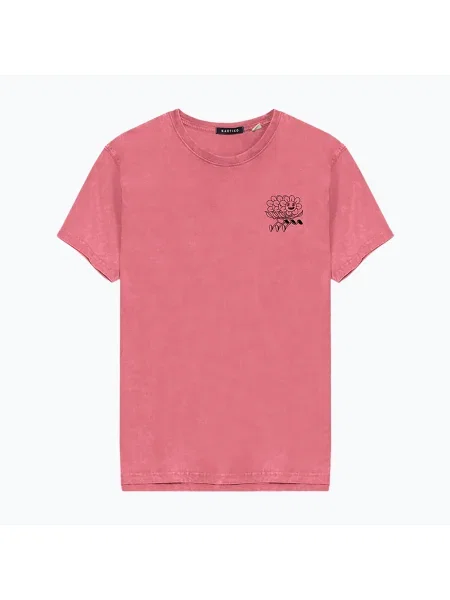 Tricou pentru bărbați Kaotiko Washed No Roles Flower pink flamingo roz