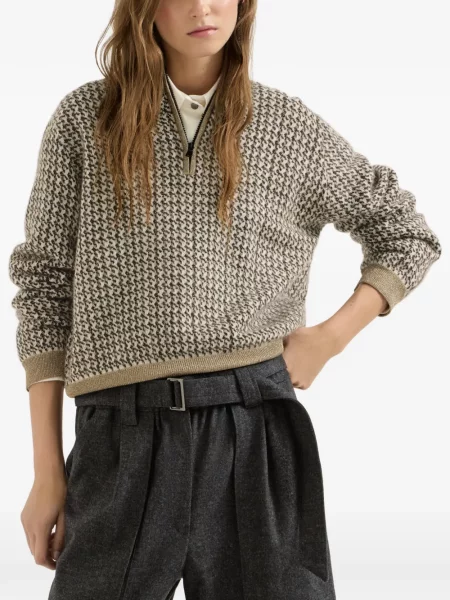 Sweter Brunello Cucinelli w pepitkę
