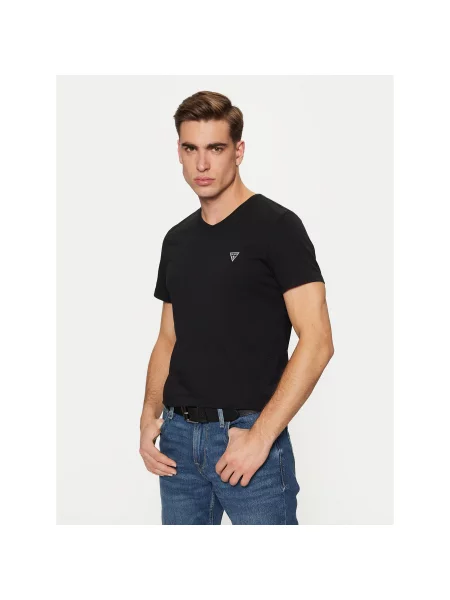 Guess Marškinėliai Tamsiai Slim Fit mėlyna