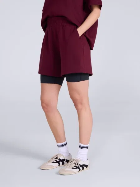 Szorty podróżne Cora Burgundy bordowe